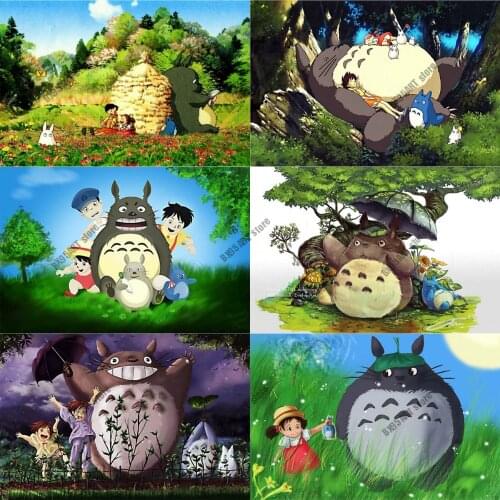 5D Diamond Painting Hayao Miyazaki Anime Diamond Embroidery Full My Neighbor Totoro Square Cross Stitch Kits Mosaic Room Decor