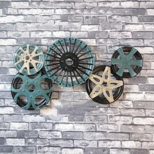 Retro Industrial Wind Imitation Metal Wooden Piece Gear Decoration KTV Bar Cafe Loft Wall Hangings Creative Home Decor Ornaments