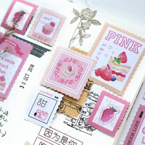 40pcs Kawaii Stationery Stickers Stamp impression Diary Planner Decorative Mobile Stickers Scrapbooking DIY Craft Stickers