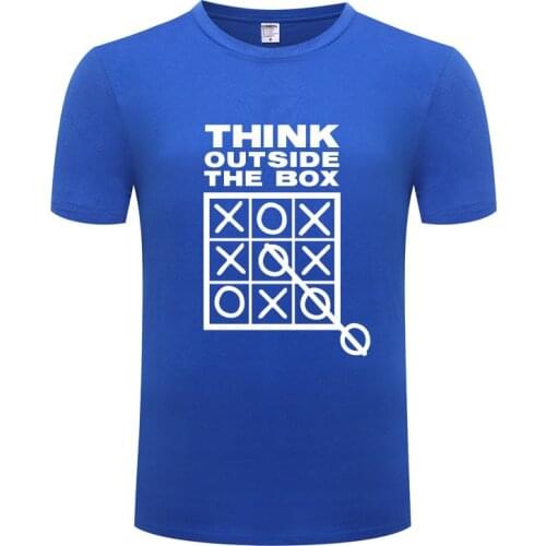 Think Outside The Box Funny T Shirt Men Summer Short Sleeve O-Neck Cotton Tshirt Casual Hip Hop Fitness T-Shirt Streetwear Homme