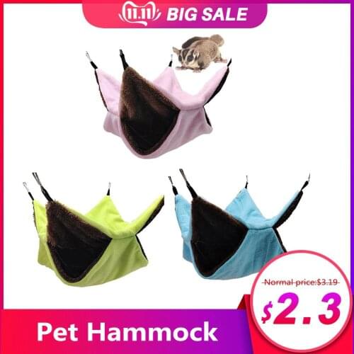 Pet Hammock Pet Bed Double-layer Plush Soft Winter Warm Hanging Nest Sleeping Bed Small Pets Hamster Squirrel Chinchilla House