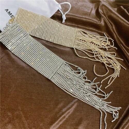 Hot sale classic Women Tassels Bracelet Wide Full Rhinestone Shining girl Geometry Trendy Gift wholesale