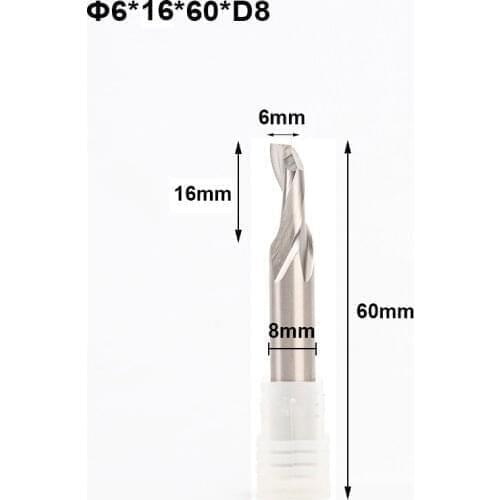 1pc One Flute Aluminum Milling Cutter CNC End Mills for Aluminum Alloy Copper Cutting 8MM Shank HSS Router End Mill Bit
