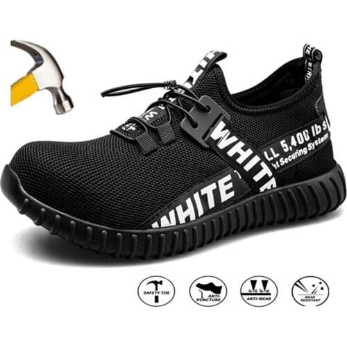 Lightweight Work Safety Shoes Men Boots Luxury Brand Anti-puncture Shoes AIR Mesh Men Steel Toe Shoes Work Designer Sneakers
