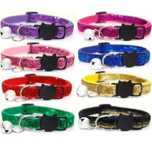 Fashion Round Cat Collars Bell Cat Face Pet Cat Cute Lovely Necklace Neck Strap Safety Buckle Adjustable Pet Lead Accessory SN