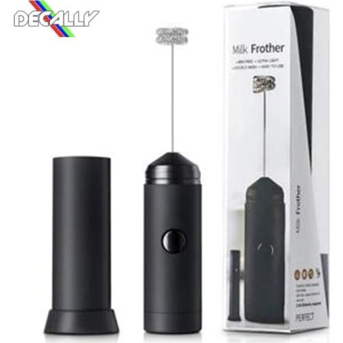 Powerful Double Spring Whisk Electric Milk Penter Kitchen Mixer Hand Milk Coffee Frother Latte Cappuccino Kitchen Egg Tools