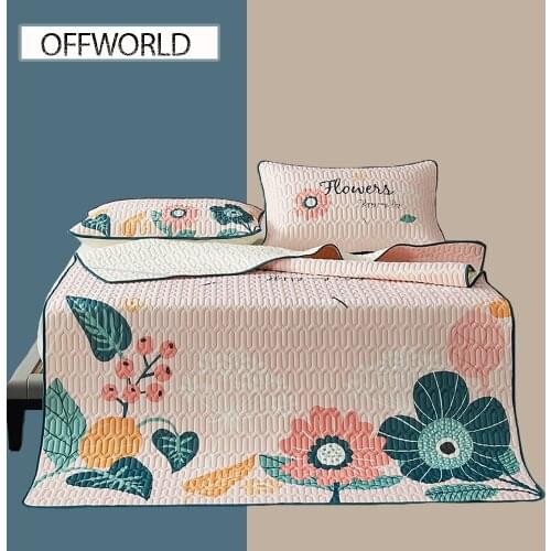 OFFWORLD Summer Latex Mat Set Cool Mattress Cover Sleeping Skin-friendly Bedspread on the Bed Sheet Pillowcase Protection Pad