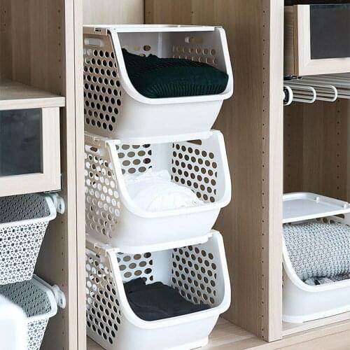 2020 New Fruit And Vegetable Kitchen Basket Clothes Storage Basket Multifunction Stackable Home Orangizer Basket