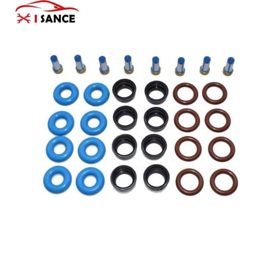 New Fuel Injector Rebuild Kit O-rings Filters Pintle V8 Fit For Chevy GMC 4.8 5.3L 17113553