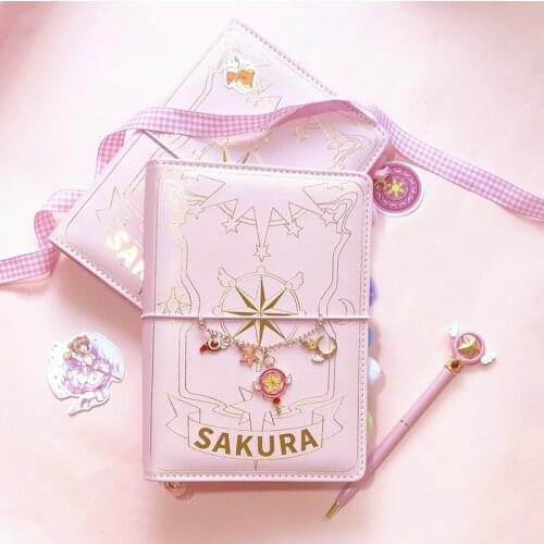 NEW lovely Cartoon Anime Card Captor Sakura notebook set Stickers pen Model Toys Ornament for Desktop Girl Gift