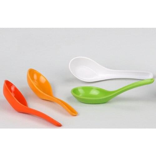 New plastic small spoon imitation porcelain spoons soup more plastic spoons for kids anti-fall fast food restaurants tableware