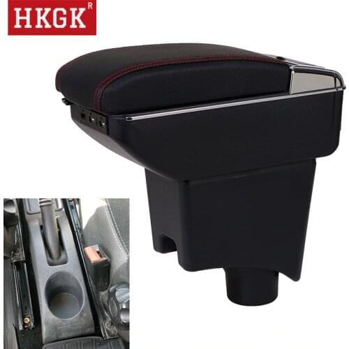 For Renault Sandero Dacia armrest box Double layer Rotatable central Store content Storage box cup holder ashtray accessories