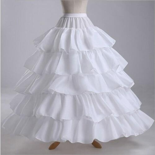 4 Hoops 5 Layers Wedding Petticoat Underskirt Ball Gown Ruffles Women Petticoat Crinoline Bridal Wedding Accessories