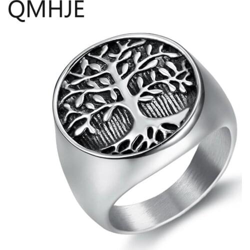 QMHJE Silver Rings For Men