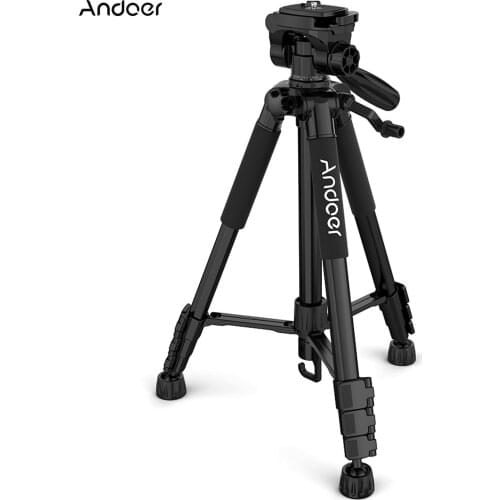 Andoer TTT-663N 57.5inch Travel Lightweight Camera Tripod Stand Phone Tripod for DSLR SLR Camcorder Photography Video Shooting