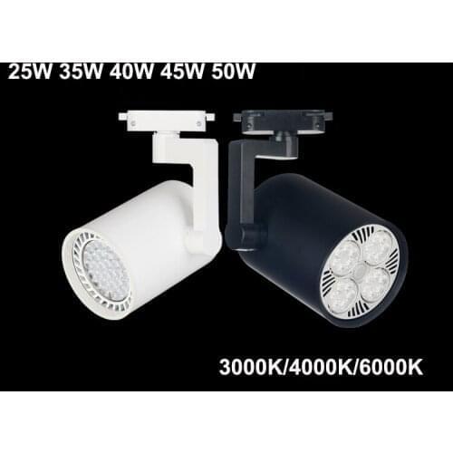 10pcs Track Light LED 25W 35W 40W 45W 50W Spot Lamp Shoe Clothes Store Shop Rails Aluminum Showroom Spotlight