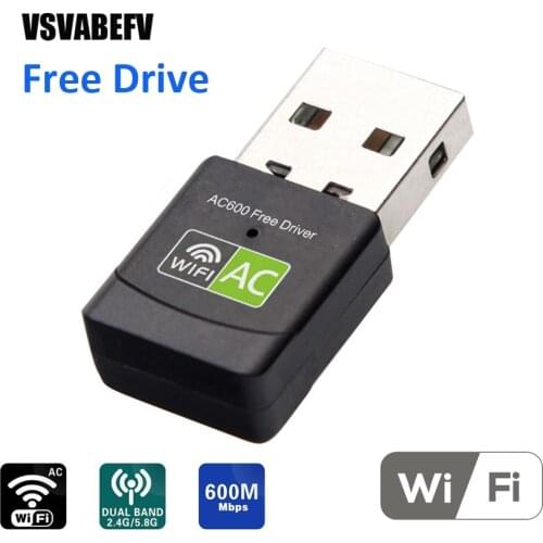 USB Wifi Adapter Free Drive Wifi USB Ethernet 600 Mbps Wi-Fi Receiver Lan Adapter 2.4G 5Ghz PC Wifi Dongle Network Card