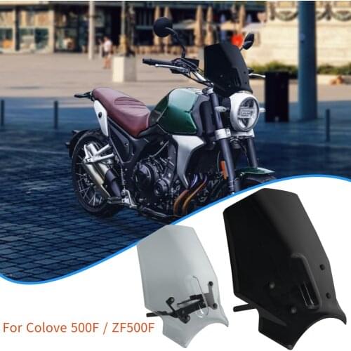 Motorcycle Windscreen Windshield Covers Screen Smoke Lens Motorbikes Deflector with Mount Bracket For Colove 500F ZF500F