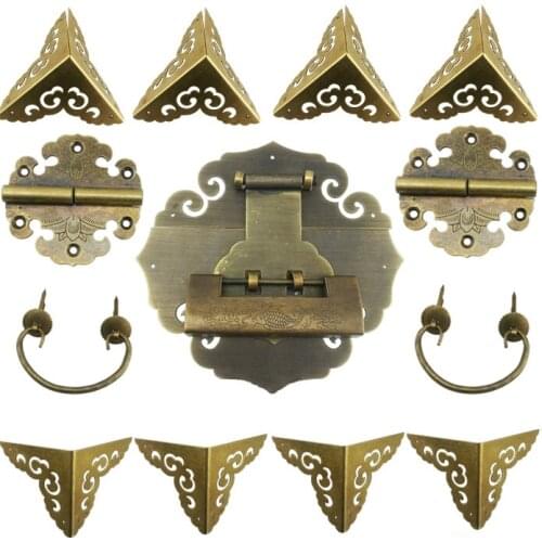 The whole package copper hardware for wooden wine box Large