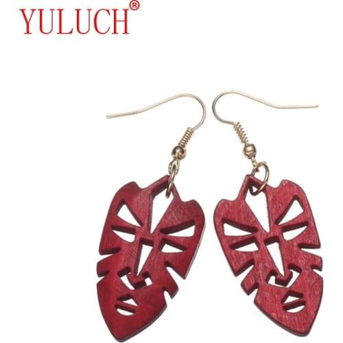 YULUCH Novelty hollow face pendant fashion earrings simple art earrings for women Valentines Day special jewelry