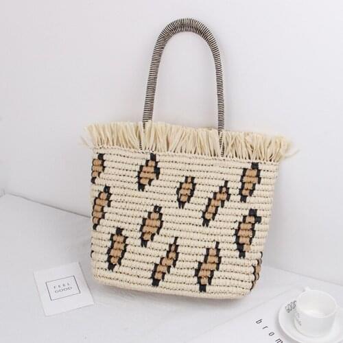 Women Straw Handbag Rattan Woven Handmade Knitted Shoulder Bags Fashion Large Capacity Bohemian Summer Beach Totes 2021 Hot Sale