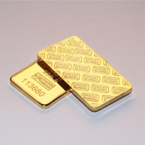 1 oz CREDIT SUISSE 24K .999 Gold Clad Bullion Bar Ingot EXTREMELY RARE Free shipping