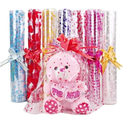 100pcs Colorful Love Transparent Opp Plastic Bag for Dolls Toy Packaging Bag Gift Candy Bag Wedding Party Supplies Wholesale