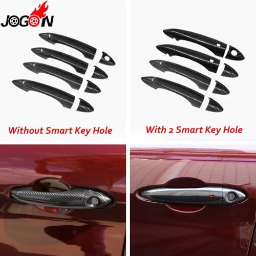 100% Carbon Fiber For Alfa Romeo Giulia 952 Stelvio 949 2017 2018 2019+ Car Door Handle Cover Trim With & Without Smart Key Hole