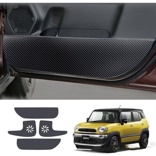 4Pcs Car Carbon Fiber Door Anti-Kick Pad Side Edge Protection Mat Cover for Suzuki XBEE 2017-2021