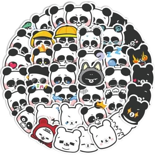 40Pcs Cute Cartoon Panda Bear Unicorn Sticker School Student Diary Hand Ledger Stationery Mobile Phone Guitar Decoration