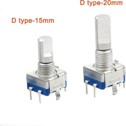 5PCS/lot 20mm EC11 Rotary Encoder Potentiometerr with switch 5 Pin digital potentiometer D type handle
