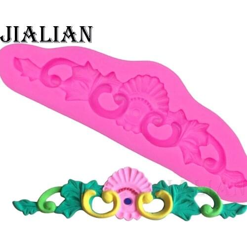 Free shipping lace vine Leaves chocolate wedding cake decorating tools DIY baking fondant silicone mold T0262