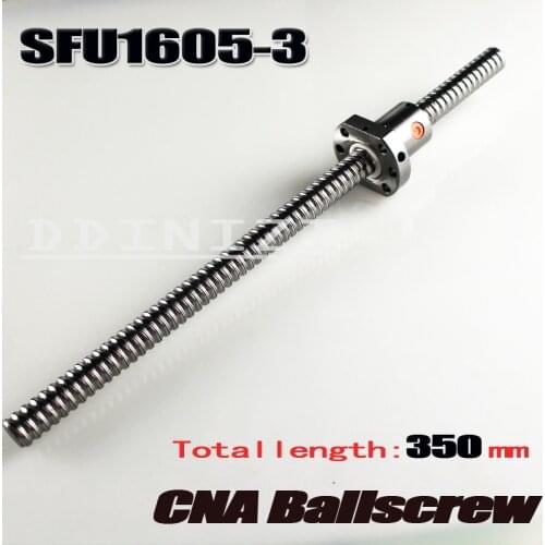 Free Shipping SFU1605-3 SFU1605 350mm RM1605 350mm C7 Rolled Ball screw 1pcs+1pcs ballnut cnc parts