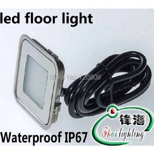 Free Shpping DC12v Ultrathin LED Floor Lamp Recessed Step Light Outdoor Garden Inground Stair Lighting Square