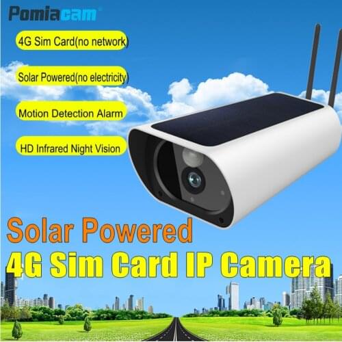 Newest 4G Solar Powered Wireless IP Camera Y9 FullHD 1080P Outdoor Waterproof Bullet IP Camera with Motion Detection 2-way audio