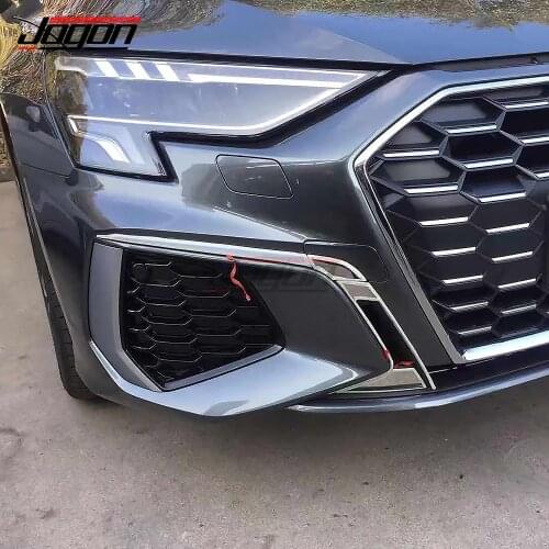 Side Fender Front Bumper Fog Light Lamp Decoration Cover Trim For AUDI A3 8Y 2020-2021 Car Accessories