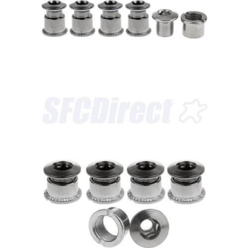 10 Pairs Crankset Bolts Chainring Bolts & Nuts For Mountain Bike Silver-B C
