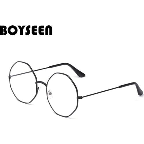 BOYSEEN Cheap small round nerd glasses clear lens unisex gold round metal frame glasses frame optical men women black uv 6001