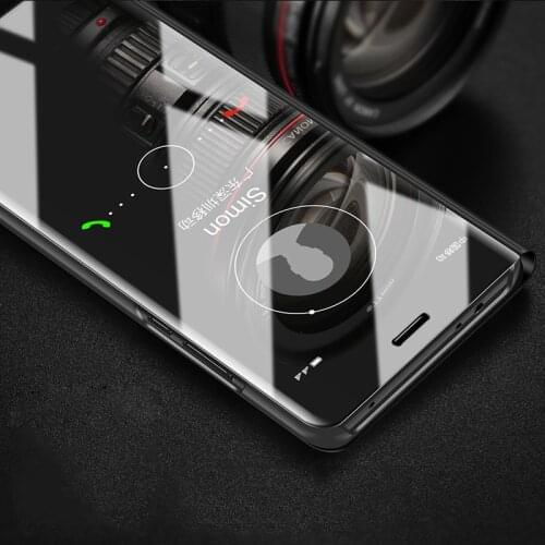 Skinlee Case For Realme C21 Mirror View Smart Official Flip Cover Stand Holder Case For Realme C21 Cover