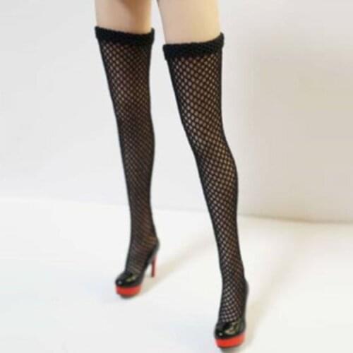 Custom PL43 1/6 Scale Black Hollow Net Stockings Model For 12" Female Body Action Figrue Accessories Toy
