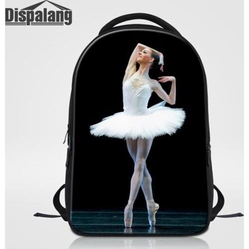 Dispalang Teens Girls Laptop Backpack For 14 Inch Notebook Computer Bagpack Custom Ballet Print Women School Bag Femlae Rucksack