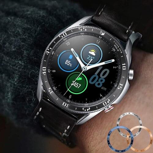 For Samsung Galaxy Watch 3 45mm Bezel Ring Styling Frame Case Cover Protection Stainless Steel Bezel #A