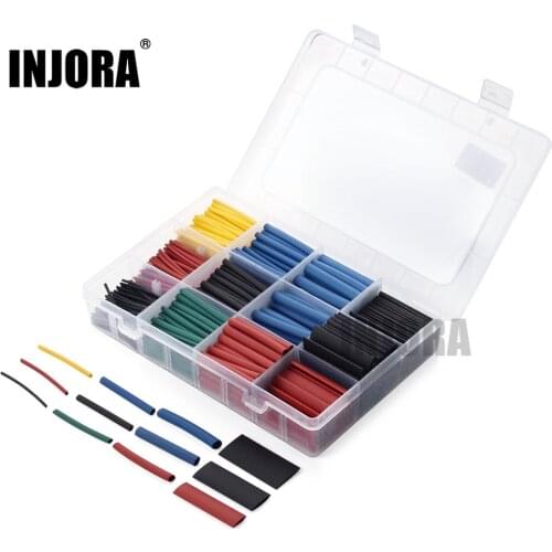 INJORA 560Pcs/set Multi-size Insulated Heat Shrink Tubing with Box for RC Crawler Car RC Model Motor ESC Soldering