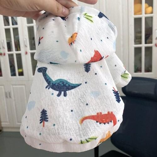 Summer Pet Dog Hoodie Clothes Cute Thin Sunscreen Shirt Teddy Puppy Cat Breathable Sunproof Smock Coat Dogs Sun Protection Shirt