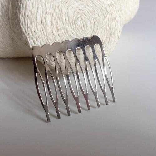 40*39MM 40PCS White nickel Color Metal Hair Comb Claw Hairpins DIY Jewelry Findings&Components