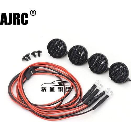 MJRC RC Car 4 Round LED Shade for 1:10 RC Tracked Axial SCX10 90046 Traxxas TRX4 Tamiya CC01 D90 TF2 MST HPI 90053 90028 RR10