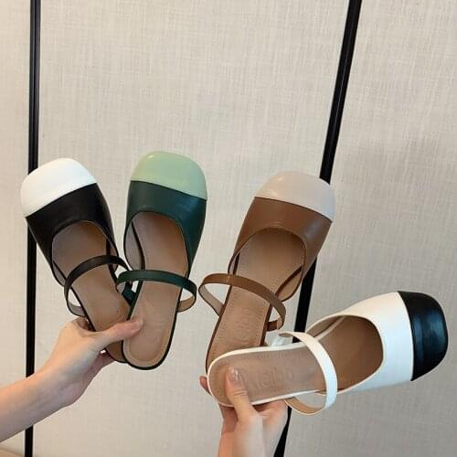 2021 Women Mules Slippers Shoes Female Flip Flops Woman Slides Fashion Summer Ladies Shoes Outside Flat With Slippers For Lady