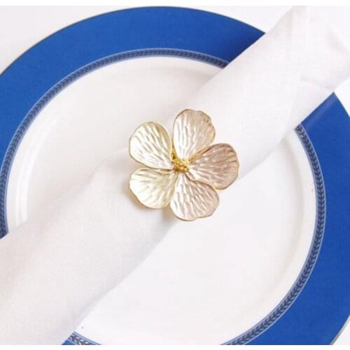 NHBR 16 Pcs Flower Napkin Buckle Napkin Ring Used for Wedding Festival Banquet Daily Party Decoration