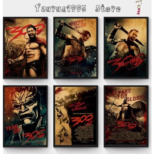New 300 Spartan Warriors Movie Poster Historical War Film Art Prints Kraft paper Posters Home Wall Decor Pictures