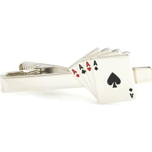 YHT-248 Novelty Gambling Poker Tie Clips,Playing Cards Tie Bar-Mixed Styles Acceptable